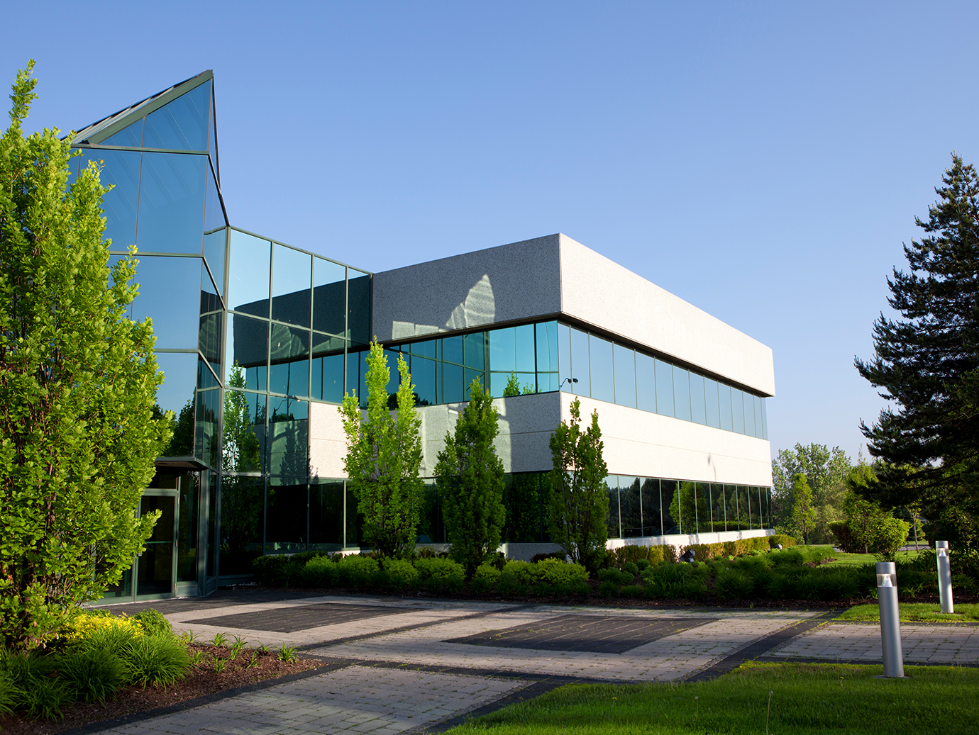 Front view of a corporate building