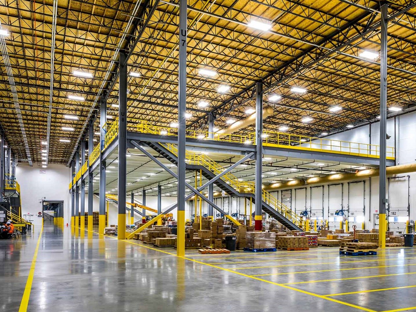 An inside view of a warehouse