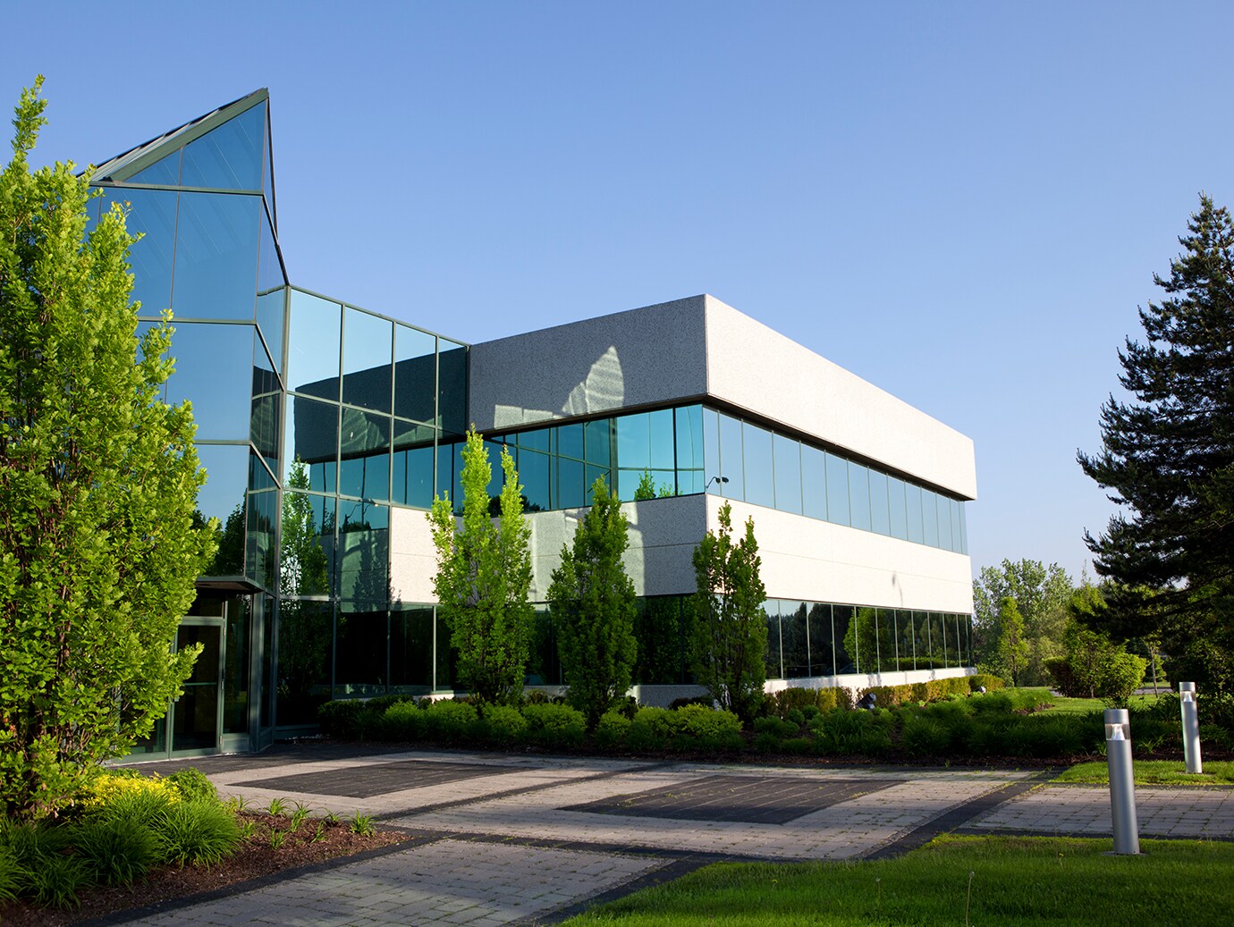 Front view of a corporate building